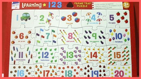 Learn Numbers Puzzle Count 1 To 20 Puzzle Game Educational For
