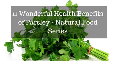 11 Wonderful Health Benefits Of Parsley Natural Food Series