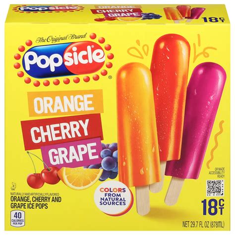 Popsicle Orange Cherry And Grape Ice Pops Shop Bars And Pops At H E B