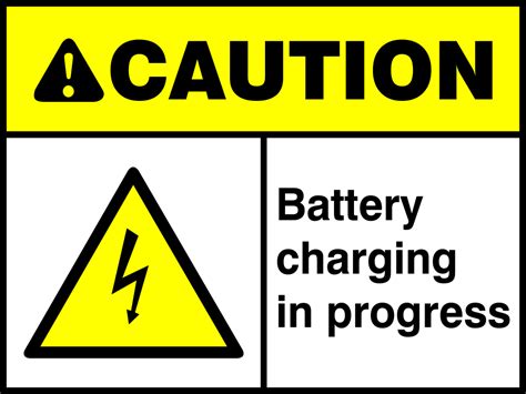 Caution Battery Charging In Progress Safety Sign C57