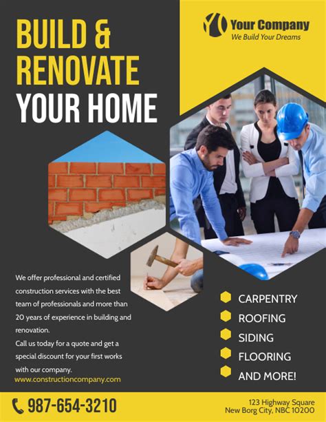 Home Build And Renovate Company Ad Flyer Template Postermywall