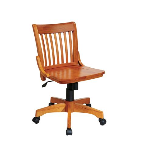 Office Express 37armless Wooden Bankers Chair Natural Wood Walmart