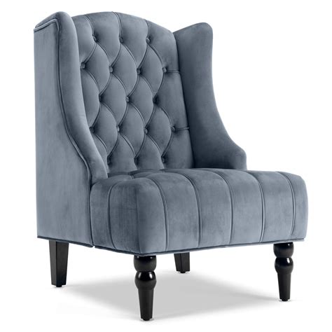 High Back Wing Accent Chair Kori Navy High Back Accent Chair With