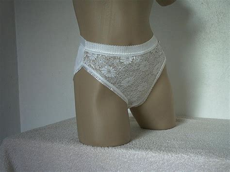 Silky White Vintage Style Nylon Full Brief Panties S Ebay