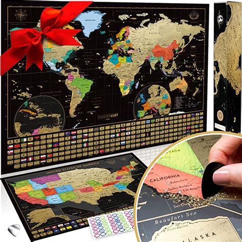 Buy Scratch Off Map Of The World Usa Map Set Of Two Deluxe Gold