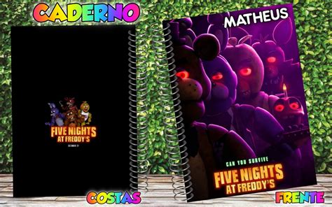 Kit 5 Cadernos Five Nights At Freddys Personalizado 96 Fl