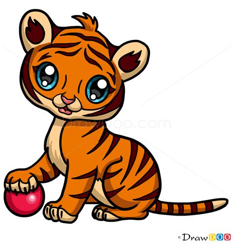 Kids can use our step by step illustrations to discover how to draw all sorts of animals and build up their skills and confidence in can the kids draw 3? Tiger drawing, How to Draw Cute Anime Animals