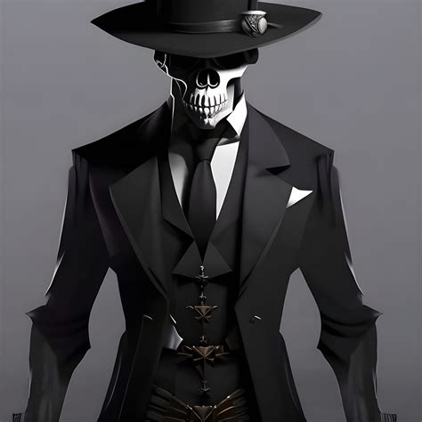 Skeleton In A Two Piece Suit And A Top Hat A Masterpiece 8k Resolution