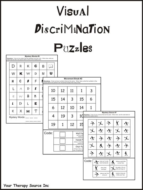 Visual Discrimination Worksheets Free Pdf Your Therapy Source