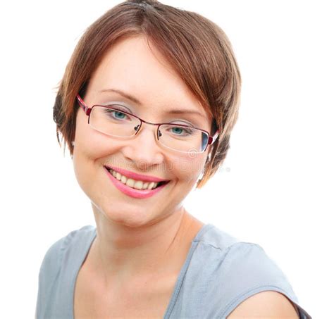 Happy Woman With Glasses Stock Image Image Of Female 12494717