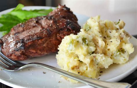 Flat Iron Steak With Garlic Scape Smashed Potatoes Dinner With Julie