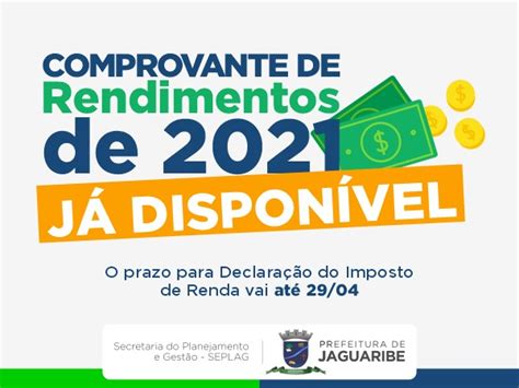 Comprovante de Rendimentos de 2021 já disponível