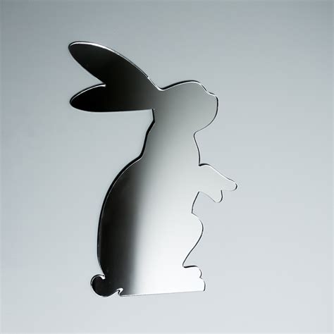 3mm Thick Acrylic Mirror Standing Rabbit Shape