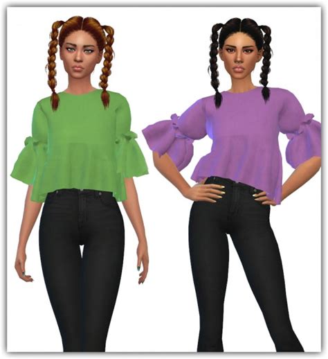 Simsworkshop Ruffle Blouse Recolors By Maimouth Sims 4 Downloads