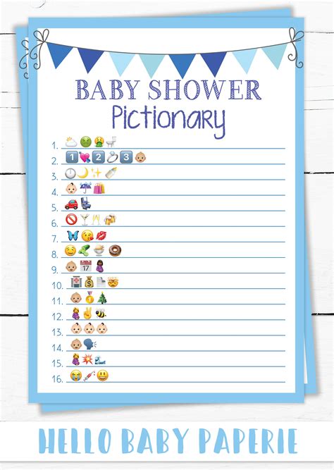 Emoji Game Baby Shower Game Boy Baby Shower Blue Baby Shower Baby