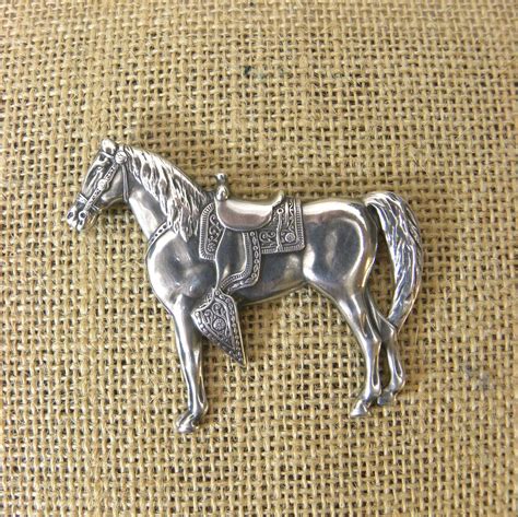 Vintage Sterling Horse Pin Brooch Equestrian Decorative Etsy Italia