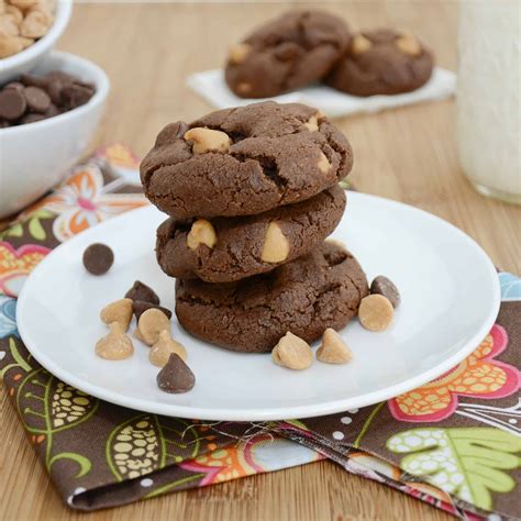 Triple Threat Chocolate Fudge Peanut Butter Cookies