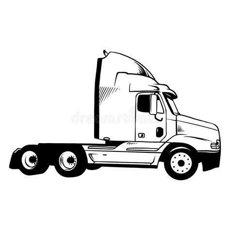 Black White Semi Truck Stock Illustrations 1516 Black White Semi