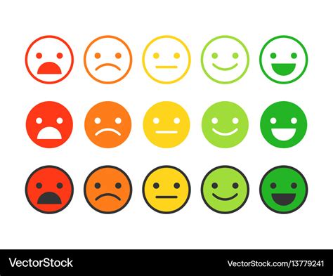 Colored Flat Icons Of Emoticonsdifferent Emotions Vector Image