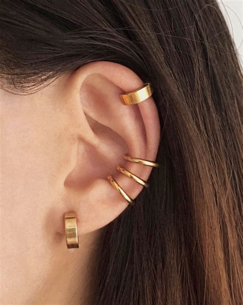 The “no Commitment Look” By The Hexad Ear Jewelry Earings Piercings Ear Cuff