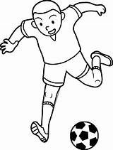Coloring Soccer Football Kid Playing Player Futbol Boy Wecoloringpage sketch template