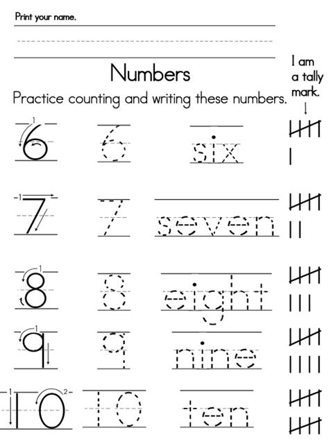 Children can practice counting to the number ten with this fun worksheet. Numbers-6-10 (With images) | Number words worksheets, Preschool number worksheets, Writing numbers