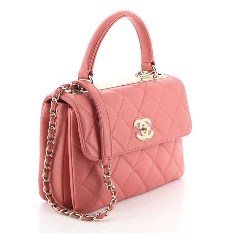 Chanel Trendy Cc Top Handle Bag Quilted Lambskin Small At 1stdibs