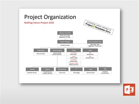 Project Team Organization Chart Template