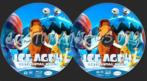 Ice Age 4 Continental Drift 2d 3d Blu Ray Label Dvd Covers