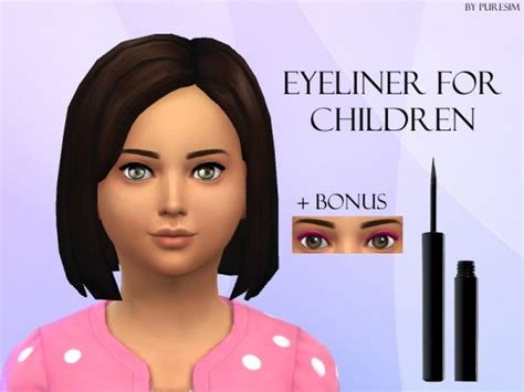 The Sims Resource Eyeliner For Children By Puresim • Sims 4 Downloads