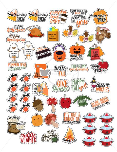 Free Fall Planner Stickers Different Designs Free Cut Files Included