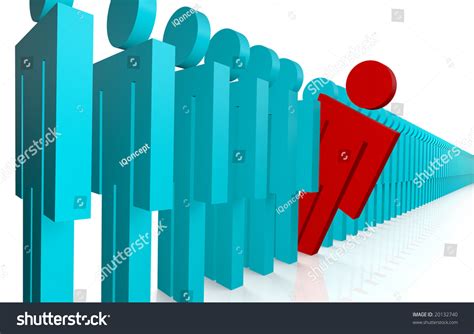 One Person Leaning Out Lineup Many Stock Illustration 20132740