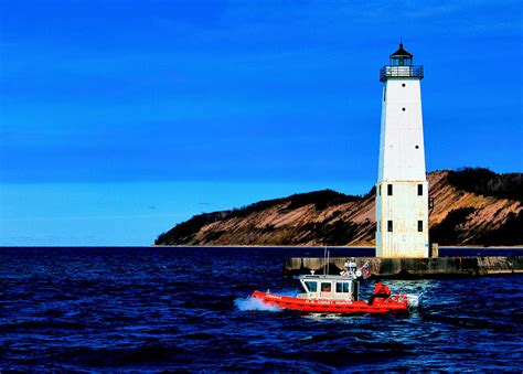 Frankfort Lighthouse With Coast Guard Photograph By Matthew Winn Fine