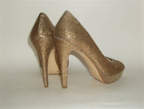 inc international concepts plum peep toe glitter bronze stiletto shoes size 7m fashion