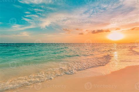 sea ocean beach sunset sunrise landscape outdoor water wave with white foam beautiful sunset