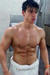 Shirtless Male Beefcake Muscular Hunk Jock After Shower In Towel Photo
