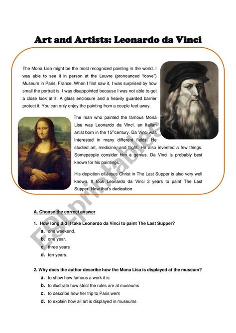 Atividades Sobre Leonardo Da Vinci Para 5 Ano ENSINO