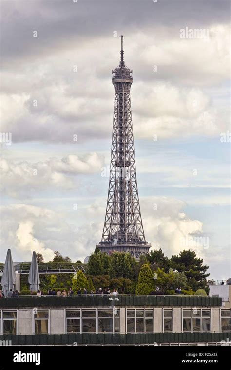 France Paris Tour Eiffel And Terrace Stock Photo Alamy