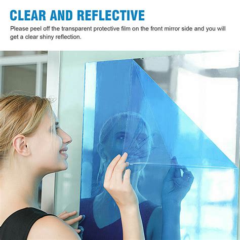 50x100cm Self Adhesive Mirror Reflective Tile Wall Sticker Film Paper Home Decor Ebay