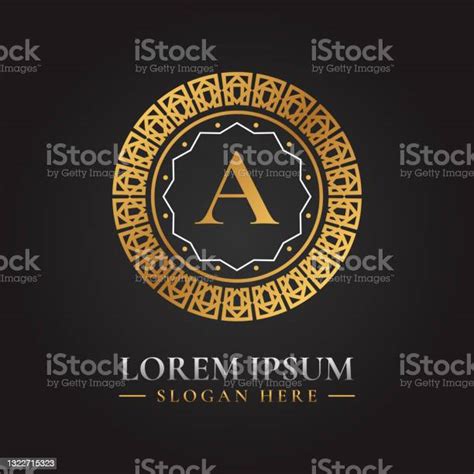 Letter A Luxury Golden Vector Logo Template Stock Illustration