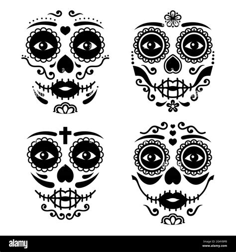 Mexican La Catrina Face Vector Design Dia De Los Muertos Or Day Of The