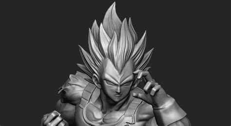 3d Printed Vegeta Bust Dragon Ball Z By Bstar3dprint Pinshape