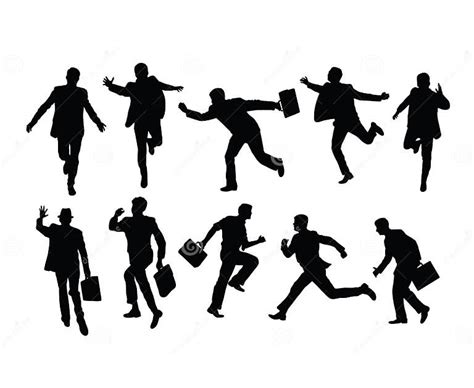 Busy Businessman Activity Silhouettes Stock Vector Illustration Of
