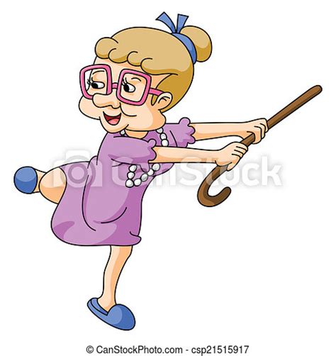 Vector Clip Art Of Healthy Old Woman Csp21515917 Search Clipart