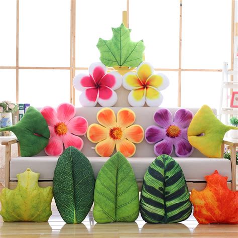 Creative Plush Flowers Leaves Stuffed Decorative Pillow