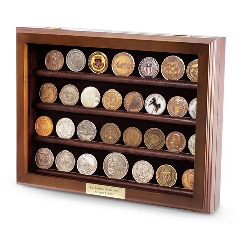 32 Coin Display With Hinged Front Coin Display Challenge Coin