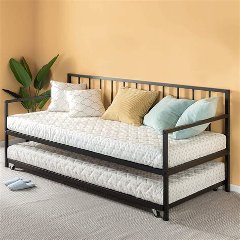 Enyopro Daybed With Trundle Twin Daybed And Trundle With Metal Frame