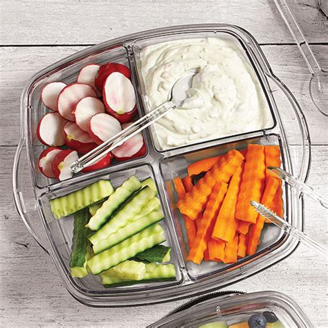 4 Section Tray For Small Square Cool And Serve Shop Pampered Chef Us Site