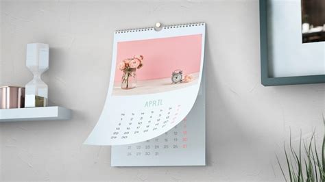 Decorative Calendar Mockup Hanging On Wall Free Psd File