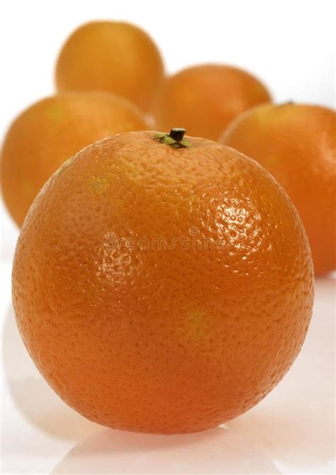 Orange Citrus Sinensis Fruits Against White Background Stock Image